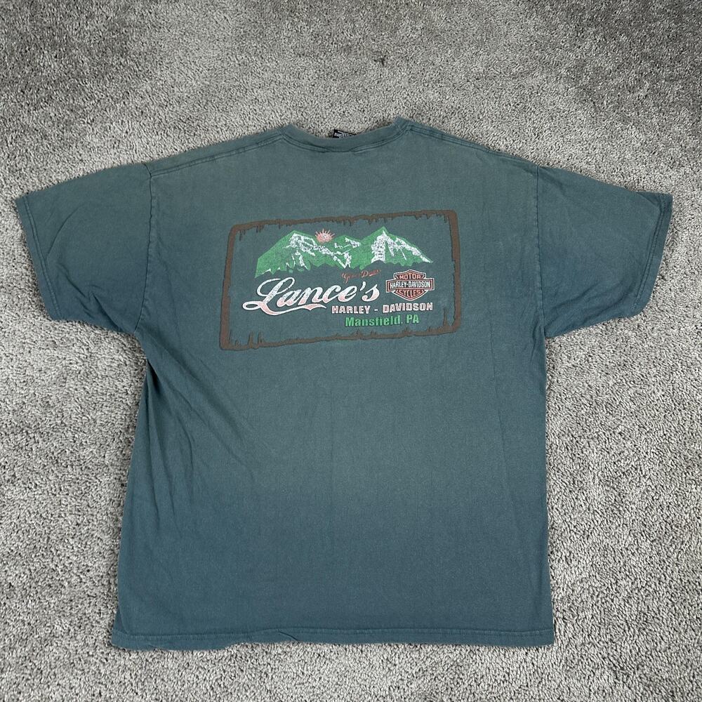 Harley-Davidson Shirt Mens 2XL Green Evolution of a Legend Lance's Mansfield PA